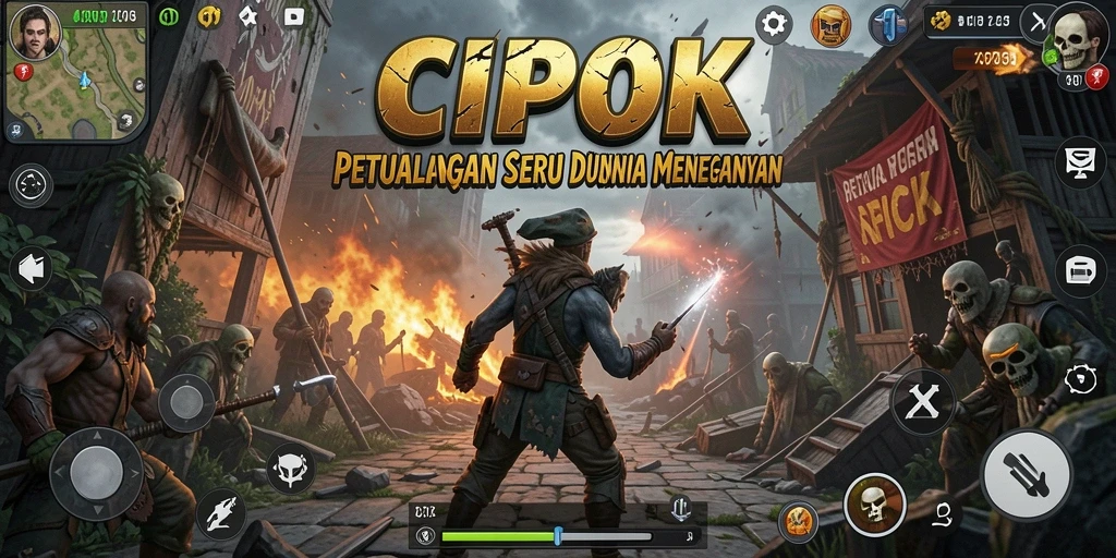 Screenshot menampilkan aksi seru dalam gameplay petualangan CIPOK.