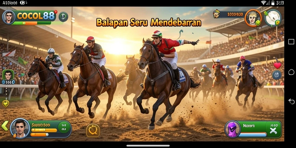 Gameplay seru dengan mobil balap yang cepat dan trek menantang.