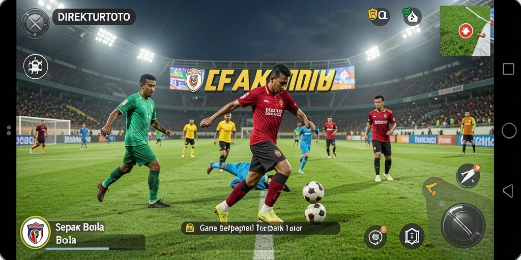 Tampilan menarik dari gameplay DIREKTURTOTO yang membangkitkan semangat sepak bola.