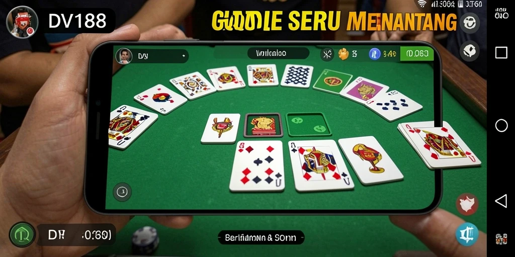 Tampilan gameplay menarik dari DV188 saat bermain Gaple.
