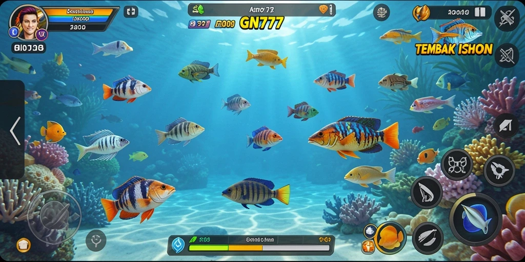 Tangkapan layar utama gameplay Tembak Ikan GN777 yang seru.