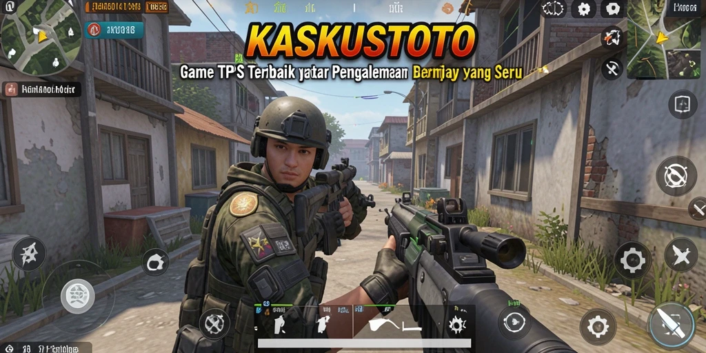 Tampilan gameplay menegangkan di KASKUSTOTO dengan aksi TPS yang seru.