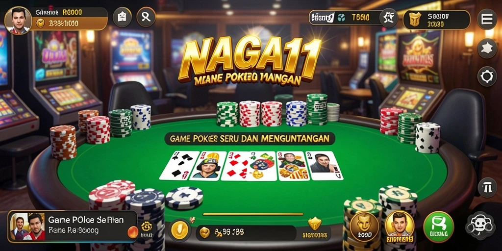 Tampilan gameplay menarik dari NAGA11 dengan poker yang mendebarkan.