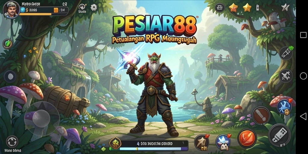 Tampilan screenshot PESIAR88 menampilkan aksi seru dalam petualangan RPG.