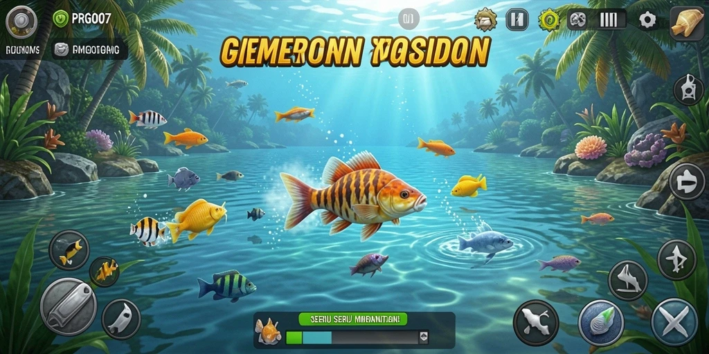 Gameplay seru PRG007 saat menangkap ikan di lautan.